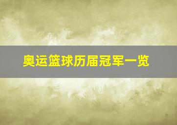 奥运篮球历届冠军一览