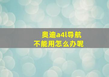 奥迪a4l导航不能用怎么办呢