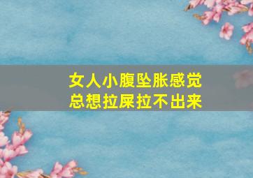 女人小腹坠胀感觉总想拉屎拉不出来