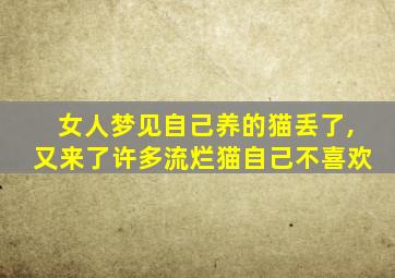 女人梦见自己养的猫丢了,又来了许多流烂猫自己不喜欢