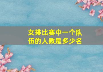 女排比赛中一个队伍的人数是多少名