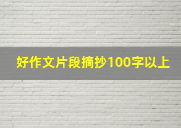 好作文片段摘抄100字以上