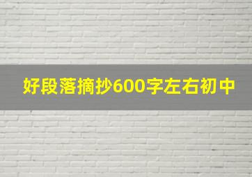 好段落摘抄600字左右初中