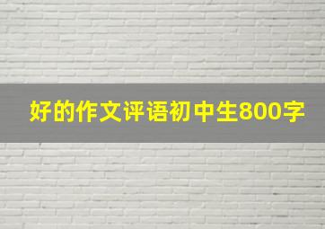 好的作文评语初中生800字