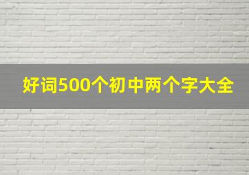 好词500个初中两个字大全