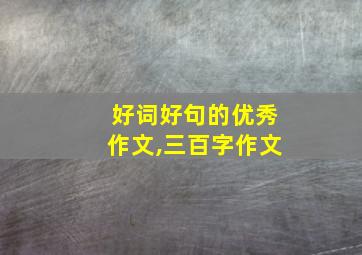 好词好句的优秀作文,三百字作文