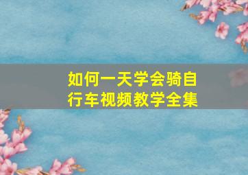 如何一天学会骑自行车视频教学全集