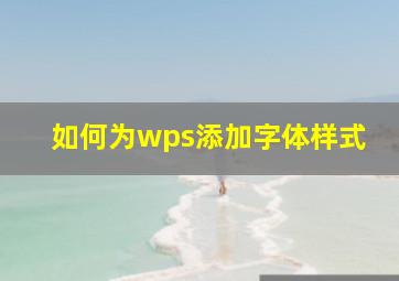 如何为wps添加字体样式