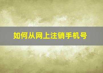 如何从网上注销手机号