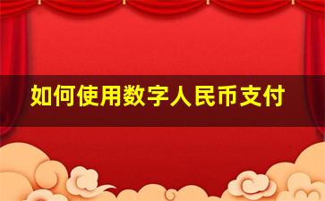 如何使用数字人民币支付