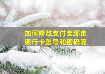 如何修改支付宝绑定银行卡账号和密码呢