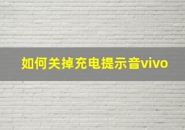 如何关掉充电提示音vivo