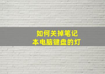 如何关掉笔记本电脑键盘的灯