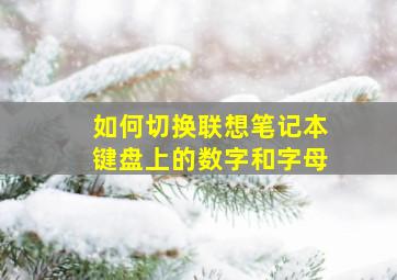 如何切换联想笔记本键盘上的数字和字母