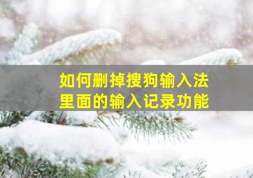 如何删掉搜狗输入法里面的输入记录功能