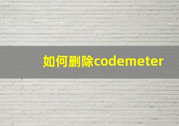 如何删除codemeter