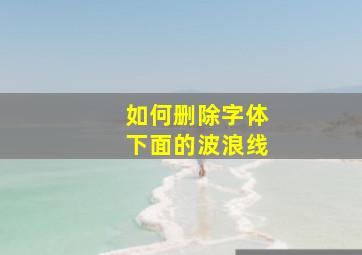 如何删除字体下面的波浪线