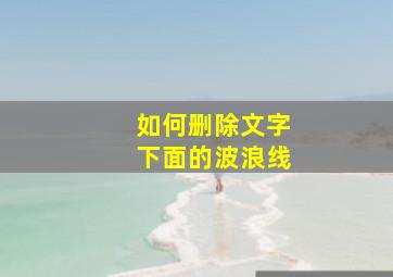 如何删除文字下面的波浪线