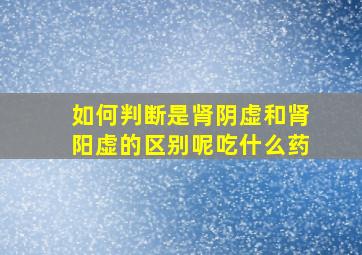 如何判断是肾阴虚和肾阳虚的区别呢吃什么药