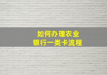 如何办理农业银行一类卡流程