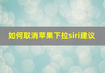 如何取消苹果下拉siri建议