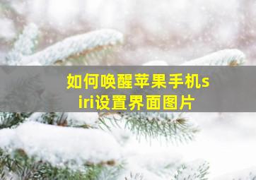 如何唤醒苹果手机siri设置界面图片