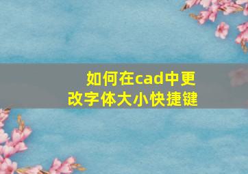 如何在cad中更改字体大小快捷键