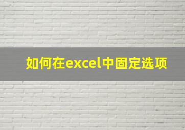 如何在excel中固定选项