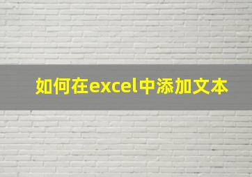 如何在excel中添加文本