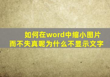 如何在word中缩小图片而不失真呢为什么不显示文字