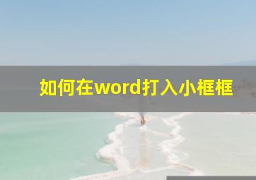 如何在word打入小框框