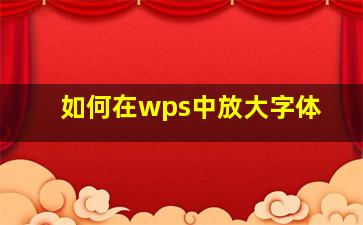 如何在wps中放大字体