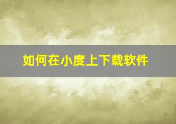 如何在小度上下载软件