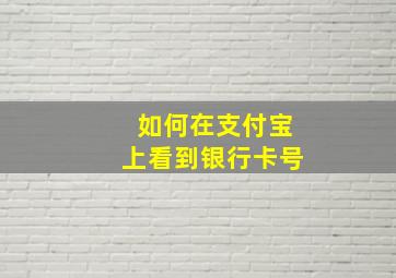 如何在支付宝上看到银行卡号