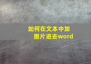 如何在文本中加图片进去word