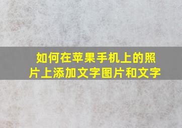 如何在苹果手机上的照片上添加文字图片和文字