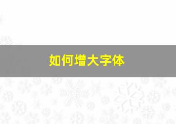 如何增大字体