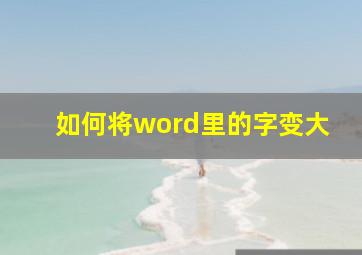 如何将word里的字变大