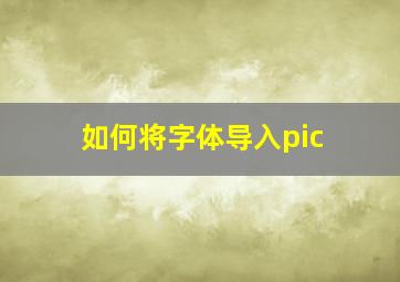 如何将字体导入pic