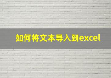 如何将文本导入到excel