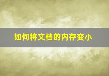 如何将文档的内存变小