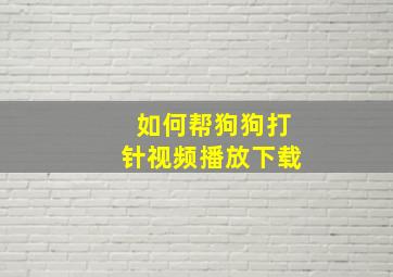 如何帮狗狗打针视频播放下载