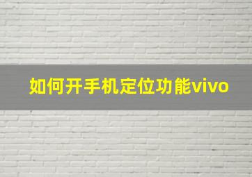 如何开手机定位功能vivo