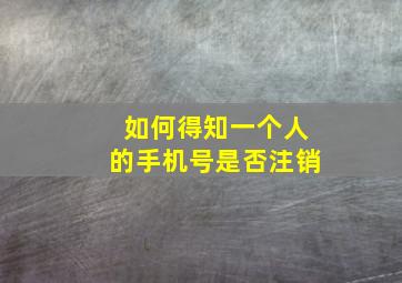 如何得知一个人的手机号是否注销