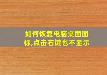 如何恢复电脑桌面图标,点击右键也不显示