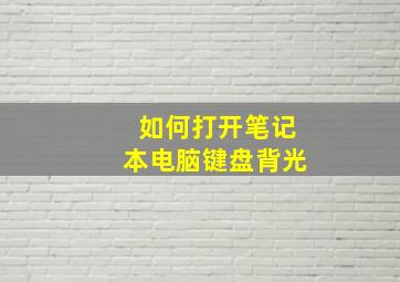 如何打开笔记本电脑键盘背光