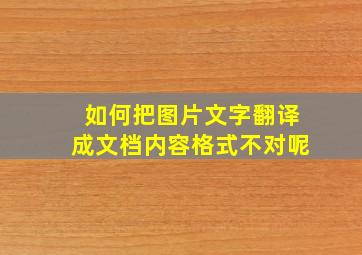 如何把图片文字翻译成文档内容格式不对呢