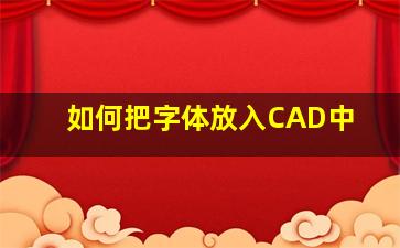 如何把字体放入CAD中