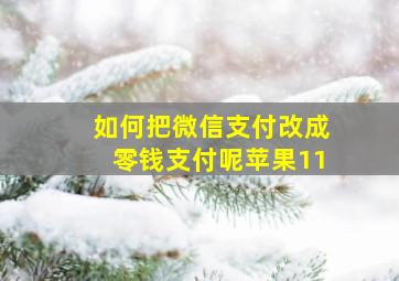 如何把微信支付改成零钱支付呢苹果11