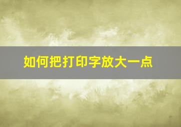 如何把打印字放大一点